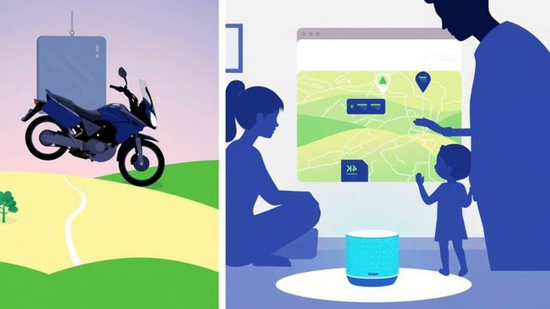 Una familia explora tecnología serena y cálida
