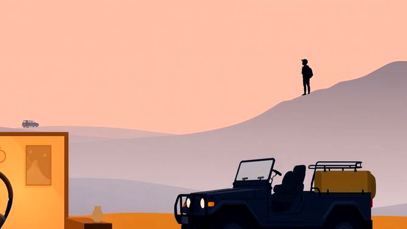 Silueta tranquila en un viaje sereno