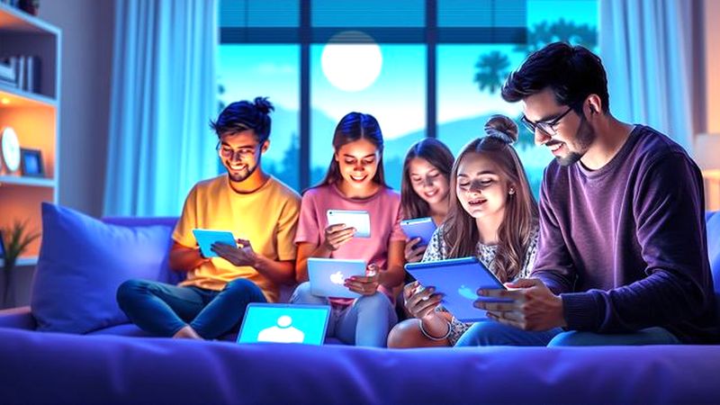 Jóvenes exploran interfaces digitales tranquilas
