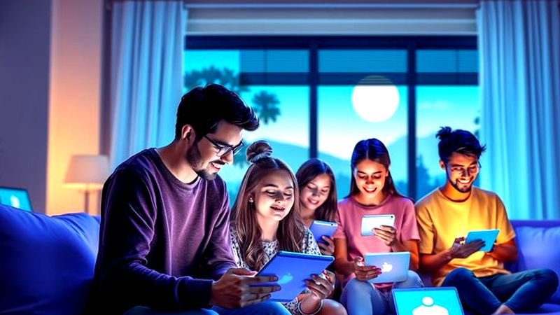 Jóvenes exploran interfaces digitales tranquilas
