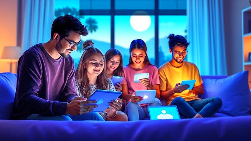 Jóvenes exploran interfaces digitales tranquilas