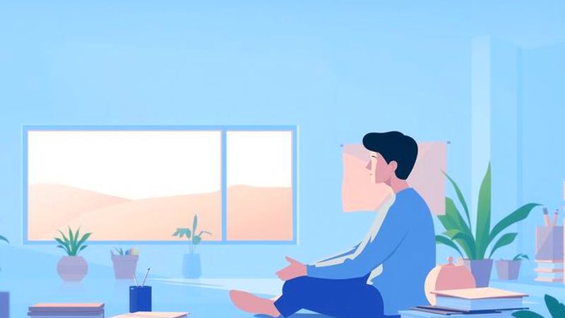 Una figura tranquila aprende en calma