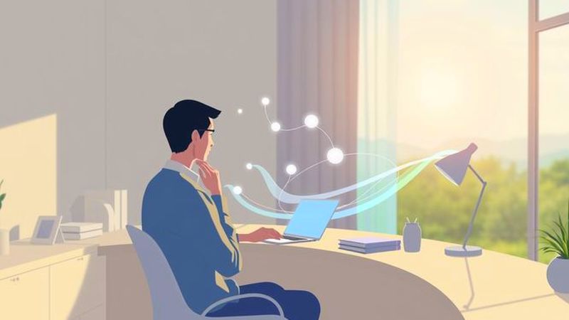 Un hogar tranquilo visualiza conexión digital serena