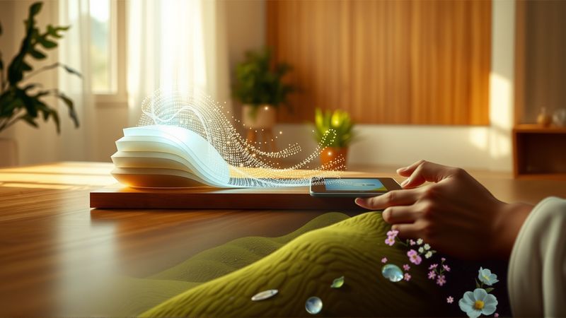 Una mano crea animación en luz y naturaleza