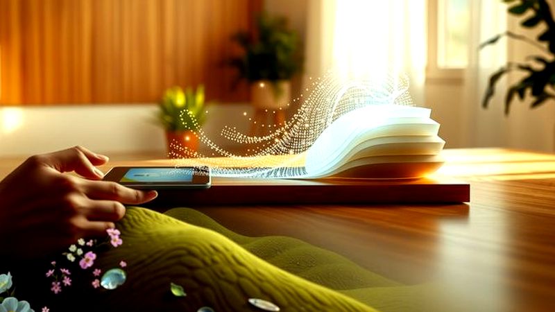 Una mano crea animación en luz y naturaleza