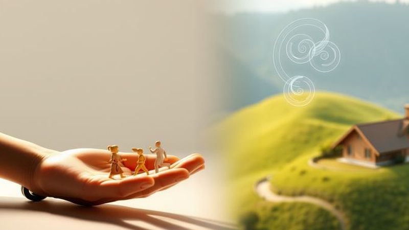 Una mano crea escenas animadas en calma