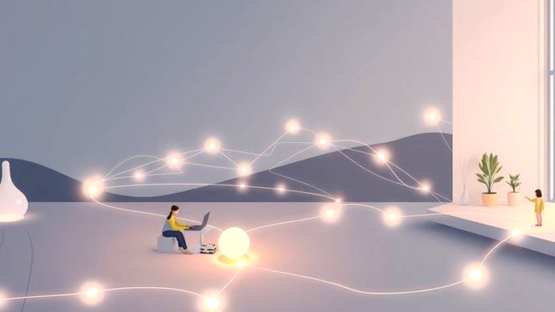 Conexiones digitales y seguridad visualmente tranquilas