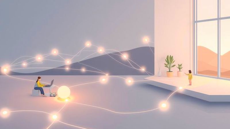 Conexiones digitales y seguridad visualmente tranquilas